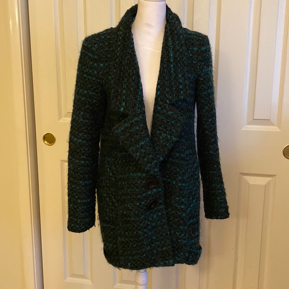 Nanette Lepore Plaid Green Coat